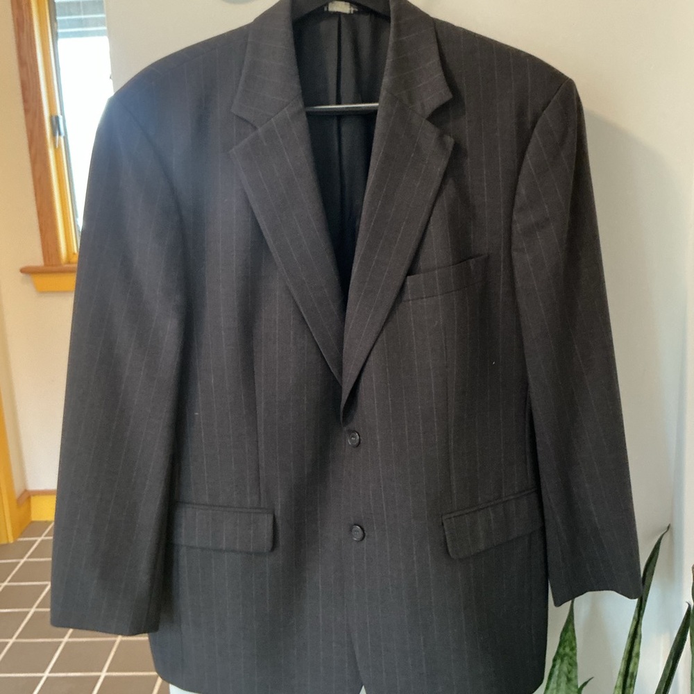 Brooks Brothers Stretch custom dark gray with subtle pinstripes Blazer